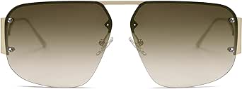 SOJOS Trendy Aviator Sunglasses Mens Womens Retro Metal Rimless Frame Shades Lentes De Sol Para Mujer SJ1192