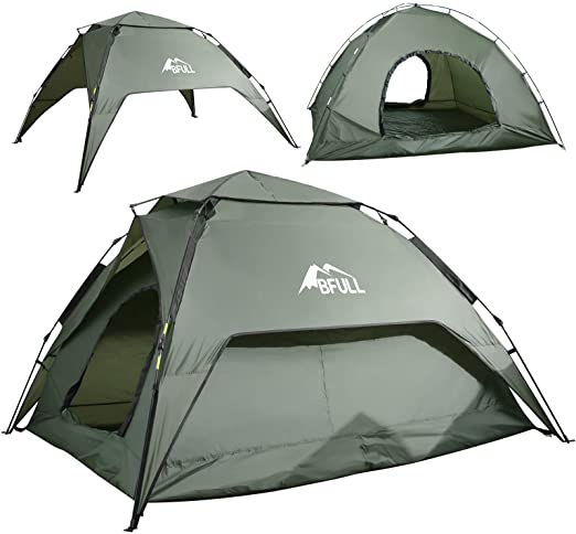 BFULL Pop-up Family Camping Tent 4-5 Persons, Waterproof Ventilated Removable Instant Tent, Quick Set up Dome Tent for Outdoor Camping, Hiking, Fishing.
