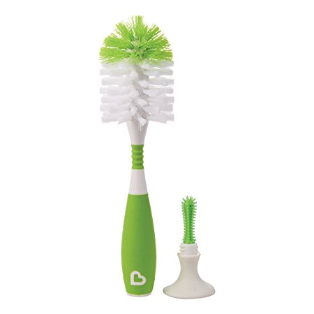 Munchkin Deluxe Bottle and Teat Brush with Textured, Easy-Grip Handle - Assorted Colours