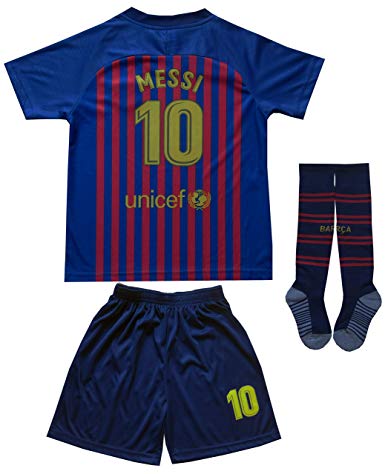 Da Games Youth Sportswear Barcelona Messi 10 Kids Home Soccer Jersey/Shorts Football Socks Set