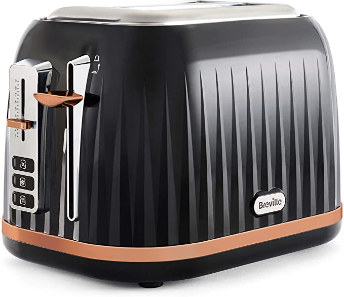 Breville Impressions 2-Slice Toaster with High-Lift & Wide Slots | Black & Rose Gold [VKT957]