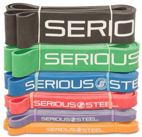 Serious Steel 41" Assisted Pull-up Band | Resistance Band Set for Crossfit, Stretching, Powerlifting, Gymnastics and Resistance Training (Single Band Sets) *Pull-up and Band Starter e-Guide INCLUDED*