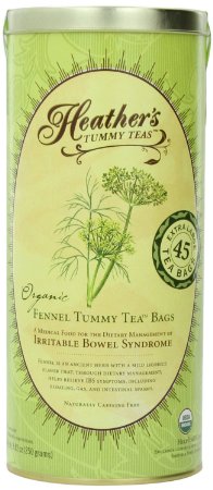 Heathers Tummy Teas Organic Fennel Tea Bags 45 Jumbo Teabags for IBS 882 Ounce