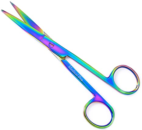 MEDICAL PRO-Medical and Nursing Operating Scissors Sharp/Sharp Straight ;-Multi Titanium-Supreme Grade, Made of High Grade Surgical Stainless Steel, 5.5"-140-10001MT, by ProMax
