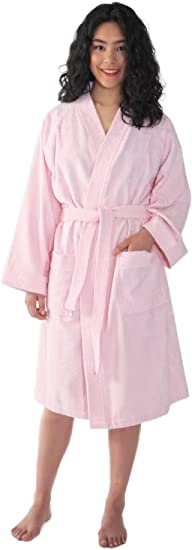 Arus Women's Short Kimono Bathrobe Turkish Cotton Terry Cloth Robe