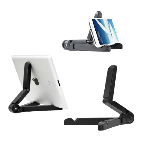 Tablet StandMaan Portable Folding Adjustable Holder for Tablets 7-10 inch Pad E-readers and iPhone 6S 6 PLUS 5 5S iPad AirMini 2 3 Samsung Galaxy S6 S5 Note Edge Tab 2 3 4 ProKindle Fire