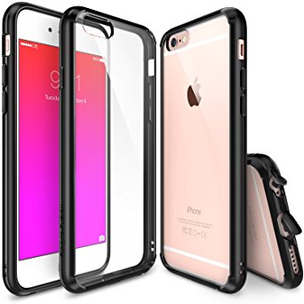 iPhone 6S Plus Case, Ringke [Fusion] Clear PC Back TPU Bumper w/Screen Protector [Drop Protection/Shock Absorption Technology][Attached Dust Cap] For Apple iPhone 6S Plus / 6 Plus - Black