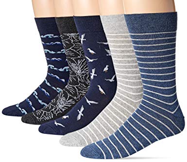 Amazon Brand - Goodthreads Men's 5-Pack Patterned Socks