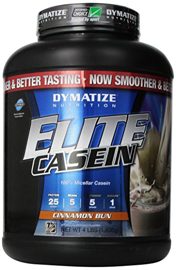 Dymatize Nutrition Elite Shake, Casein Cinnamon Bun, 4 Pound