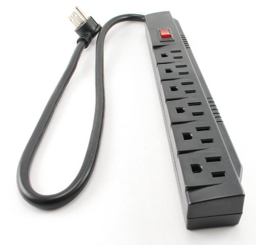 CablesOnline, 6 Outlet Surge Strip , Horizontal , 90 Joules, 24in (2 ft.) Cable, (SP-002)