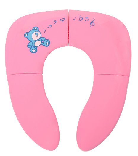 Iserlohn Folding Travel Potty Seat for Kids with Carry Bag, Pink