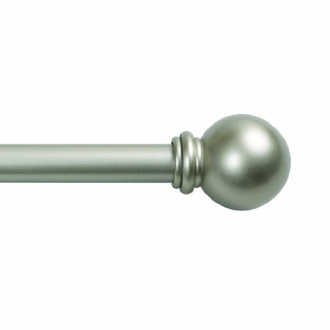 Kenney Chelsea Ball Window Curtain Rod, 48 to 86-Inch, Champagne Silver