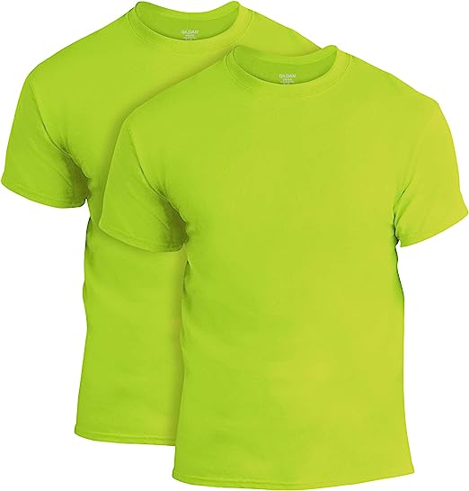 Gildan Adult DryBlend T-Shirt, Style G8000, Multipack, Safety Green (2-Pack), Large