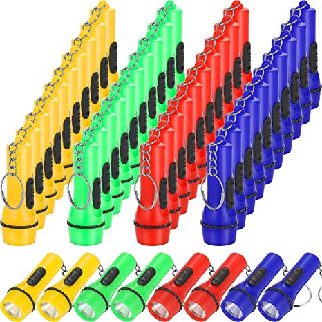 48 Pieces Mini Flashlight Keychain Assorted Colors Toy Flashlight for Hiking Camping Party Favors