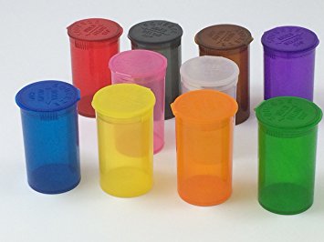 (15 Pack) 13 Dram Pill Bottle Squeezies Squeeze-top Pill Bottles Rx Prescription Crafts Coins Storage Medicine Containers 10 Assorted Colors You Pick (Mixed)