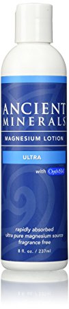 Ancient Minerals Magnesium Lotion ULTRA with OptiMSM, 237ml / 8 fl. oz. (600mg elemental magnesium 2.15g MSM per fl. oz. / 30 mL)