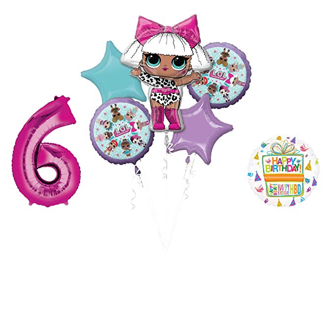 L.O.L. Surprise! Party Supplies 6th Birthday Balloon Bouquet Decorations