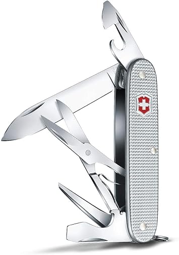 Victorinox 823126 Pioneer X Alox Swiss Army Pocket Knife, Medium, Multi Tool, 9 Functions, Blade, Can Opener, Silver