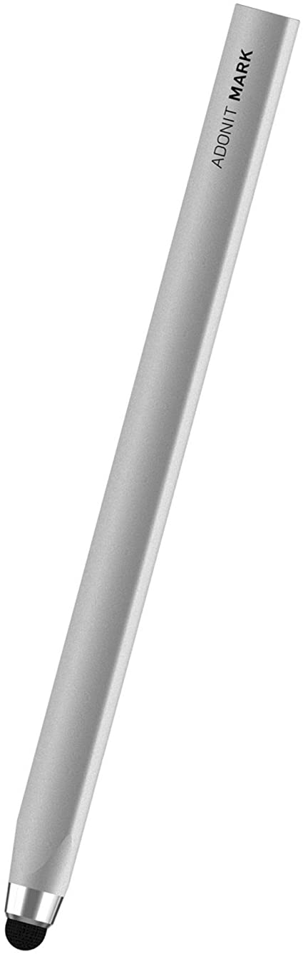 Adonit Mark (Silver) Executive Capacitive Stylus for Touchscreen Kindle Touch iPad/Air/iPad Pro/Mini, iPhone 11/Pro Max/8/7/XR/XS/XR/X, Samsung S10/9/8/Plus/Note , and All Android iOS Devices Tablets