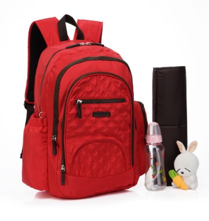 Colorland Smart Large Backpack Diaper Bag Red