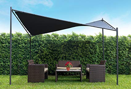 Coolaroo Butterfly Gazebo, Backyard or Patio Gazebo, 99% UV Block, Steel Frame, (13'1" X 13'1"), Charcoal