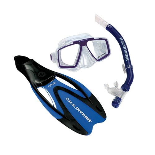 U.S. Divers Cozumel Seabreeze Dry Proflex II Mask, Fins and Snorkel Set