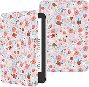 MoKo Case Fits 6" All-New Kindle (11th Generation-2022 Release), Lightweight Shell Cover with Auto Wake/Sleep for Kindle 2022 11th Gen e-Reader, Spring Pink