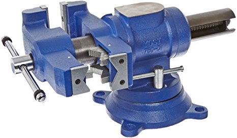 Yost Vises 750-DI 5-Inch Heavy-Duty Multi-Jaw Rotating Combination Pipe and Bench Vise with 360-Degree Swivel Base and Head