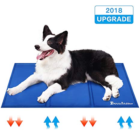 MAXvolador 2018 upgraded Dog Cooling Pet Mat Large Size, Waterproof & Scratchproof Helps Prevent Overheating & Dehydration, Pressure Activated, Non-Toxic Gel Formula Pad