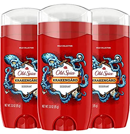 Old Spice Deodorant for Men, Krakengard Scent, Wild Collection, 3 oz, (Pack of 3)