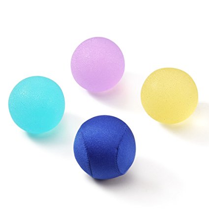 Syncyoo Therapy Hand Exercise Grip Balls Kit Squeeze Stress Relief Balls for Hand,Finger and Body Strengthening Set of 4