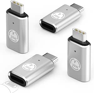 MoKo Lightning Female to USB C Male Adapter 4 Pack, Lightning to USB C Converter for iPhone 15 Series, iPad Pro/Air, iPhone to USB C Adapter for Fast Charging/Data Sync, NOT for Headphone/OTG, Silver