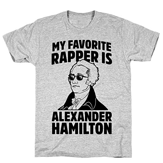 LookHUMAN My Favorite Rapper is Alexander Hamilton Athletic Gray Men's Cotton Tee