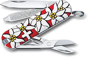 Victorinox Taschenmesser Classic SD Colors (7 Funktionen, Klinge, Schere, Nagelfeile), klein, Blister