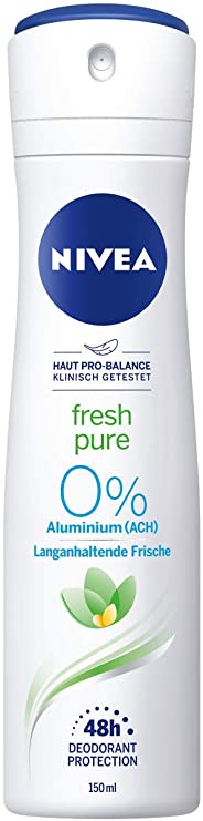 Nivea Fresh Pure Spray Deodorant 0% Aluminum 150ml