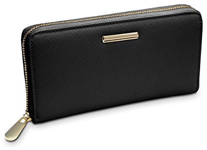 TRAVANDO ® Wallets for Women „VENICE“ RFID Blocking Ladies Purse Large Designer Woman Wallet Long Zipper with Gift Box