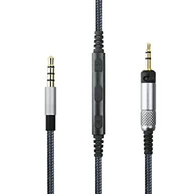 NewFantasia Headphone Cord Audio Cable with Lock Connector for Audio Technica ATH-M50x ATH-M40x ATH-M70x ATH-M60X Headphone, Remote Volume Control Inline Mic for for Apple Devices