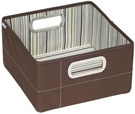JJ Cole Collections Storage Box, Cocoa Stripe, 6.5" (Discontinued by Manufacturer)