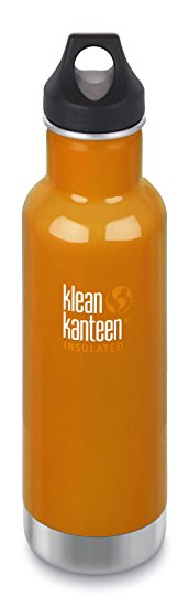 Klean Kanteen Classic Double Wall Vacuum Insulated Stainless Steel Water Bottle with Leak Proof Loop Cap