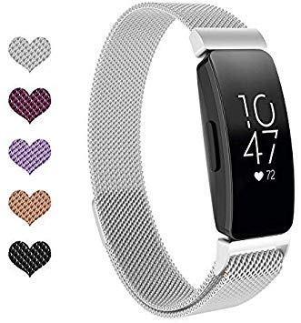 Fundro Bands Compatible with Fitbit Inspire HR and Inspire, Stainless Steel Metal Mesh Bracelet Strap Replacement Wristband for Inspire & Inspire HR Men Women