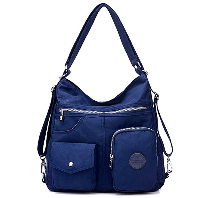 Casual Crossbody Bags for Women Waterproof Canvas Hobo Shoulder Handbags Lightweight Convertible Backpack