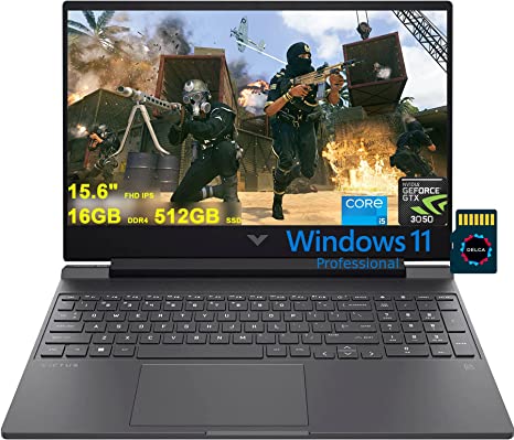 HP Victus 15 Gaming Laptop | 15.6" FHD IPS Display | 12th Gen Intel 12-Core i5-12500H (&gt;i7-11800H) | 16GB DDR4 512GB SSD | GeForce RTX 3050 4GB Graphic | Backlit Win11Pro Black   32GB MicroSD Card