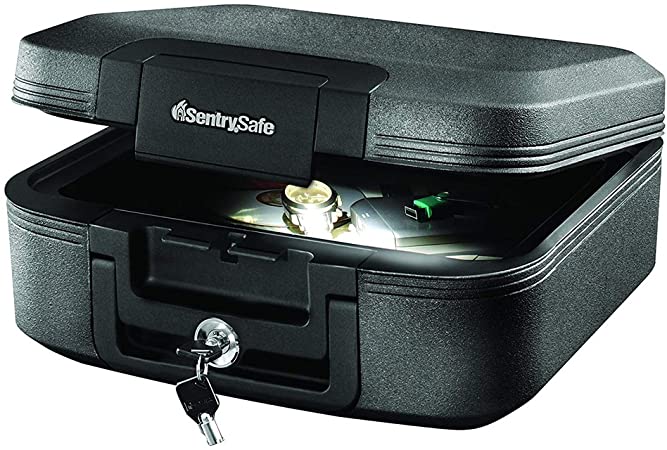 SentrySafe CHW20205 Fireproof Waterproof Box with Key Lock and Interior Light, 0.28 Cubic Feet