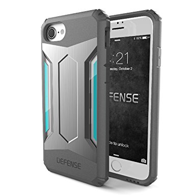 X-Doria Case for iPhone 7 (Defense Gear) Multi-Layer Thin & Lightweight Military Drop Tested - Protective iPhone 7 Case, Silver