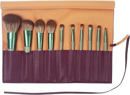 Bird&Fish Makeup Brush Case Travel, makeup brush case roll up,brush holder makeup,Holder Organizer Brushes Pouch Cosmetic Bag for Travel，Rolling Bag Storage Case PU Leather