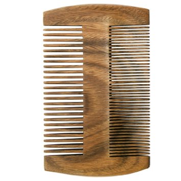 Sandalwood Comb- Wooden Anti-static Handmade Pocket Men Hair and Beard Wood Combteeth of Different Density on Both Sides