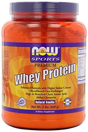 Now Foods Whey Protein, Vanilla with Glutamine, 2-Pound