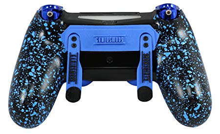 PS4 Elite Controller Soft Touch Blue Chrome Custom with Paddles, Trigger Stops. Professional level graded equipment. Tournament approved and legal! For FPS games, COD WW2, Fortnite, Destiny, Black Ops