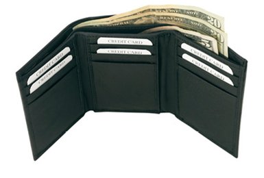 Genuine Leather RFID Blocking Secure Wallet Tri-Fold 9 Slot