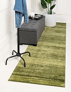 Unique Loom Del Mar Collection Area Rug - Lucille (2'x 6' 1" Runner, Green/ Hunter Green)